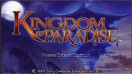 Title screen of Kingdom of Paradise on the Sony PSP.