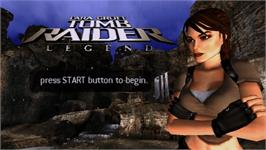 Title screen of Lara Croft Tomb Raider: Legend on the Sony PSP.