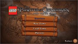 Title screen of Lego Pirates Des Caraïbes - Le Jeu Vidéo on the Sony PSP.