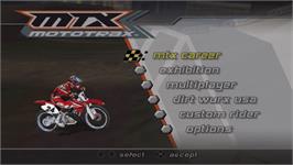 Title screen of MTX Mototrax on the Sony PSP.