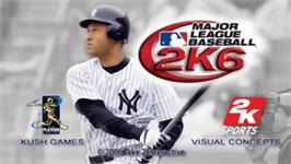 Title screen of Major League Baseball 2K6 on the Sony PSP.