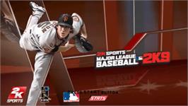 Title screen of Major League Baseball 2k9 on the Sony PSP.