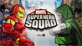 Title screen of Marvel Super Hero Squad on the Sony PSP.