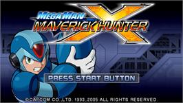Title screen of Mega Man Maverick Hunter X on the Sony PSP.