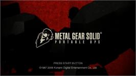 Title screen of Metal Gear Solid: Portable Ops Plus (Deluxe Pack) on the Sony PSP.