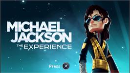 Title screen of Michael Jackson - The Experience on the Sony PSP.