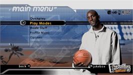 Title screen of NBA Ballers: Rebound on the Sony PSP.