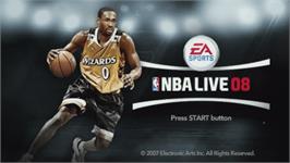 Title screen of Nba Live 08 on the Sony PSP.