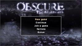 Title screen of Obscure - The Aftermath on the Sony PSP.