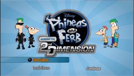 Title screen of Phinéas Et Ferb - Voyage Dans La Deuxième Dimension on the Sony PSP.