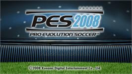 Title screen of Pro Evolution Soccer 2008 on the Sony PSP.