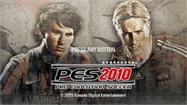 Title screen of Pro Evolution Soccer 2010 on the Sony PSP.