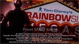 Title screen of Rainbow Six Vegas on the Sony PSP.