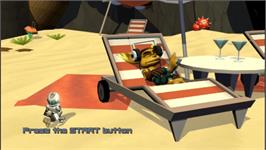 Title screen of Ratchet & Clank: Size Matters on the Sony PSP.