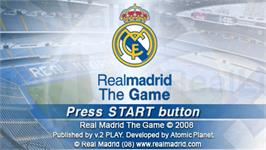 Title screen of Real Madrid - The Game on the Sony PSP.