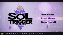 Title screen of Sol Trigger on the Sony PSP.