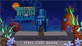Title screen of SpongeBob's Truth or Square on the Sony PSP.