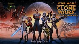 Title screen of Star Wars The Clone Wars - Les Héros De La République on the Sony PSP.