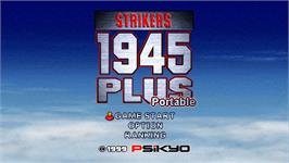 Title screen of Strikers 1945 Plus Portable on the Sony PSP.