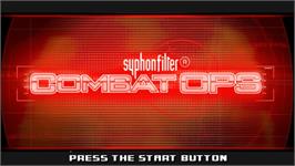 Title screen of Syphon Filter: Combat Ops on the Sony PSP.