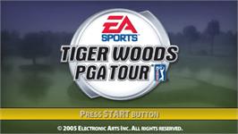 Title screen of Tiger Woods PGA Tour on the Sony PSP.
