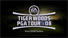 Title screen of Tiger Woods Pga Tour 08 on the Sony PSP.