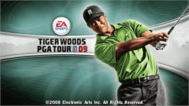 Title screen of Tiger Woods Pga Tour 09 on the Sony PSP.