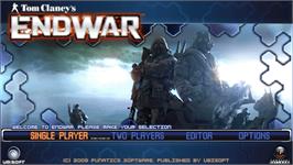 Title screen of Tom Clancy's Endwar on the Sony PSP.