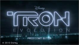 Title screen of Tron Evolution on the Sony PSP.