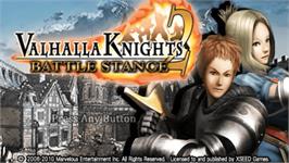 Title screen of Valhalla Knights 2 - Battle Stance on the Sony PSP.