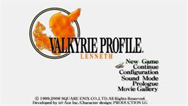 Title screen of Valkyrie Profile: Lenneth on the Sony PSP.