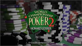 Title screen of World Championship Poker 2 featuring Howard Lederer on the Sony PSP.
