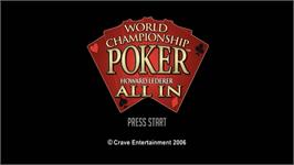 Title screen of World Championship Poker Featuring Howard Lederer - All In on the Sony PSP.
