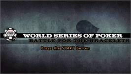 Title screen of World Series of Poker 2008: Battle for the Bracelets on the Sony PSP.