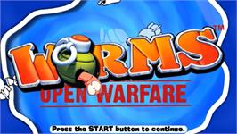 Title screen of Worms: Open Warfare 2 on the Sony PSP.