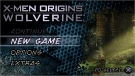 Title screen of X-men Origins - Wolverine on the Sony PSP.