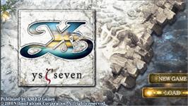Title screen of Ys Seven on the Sony PSP.