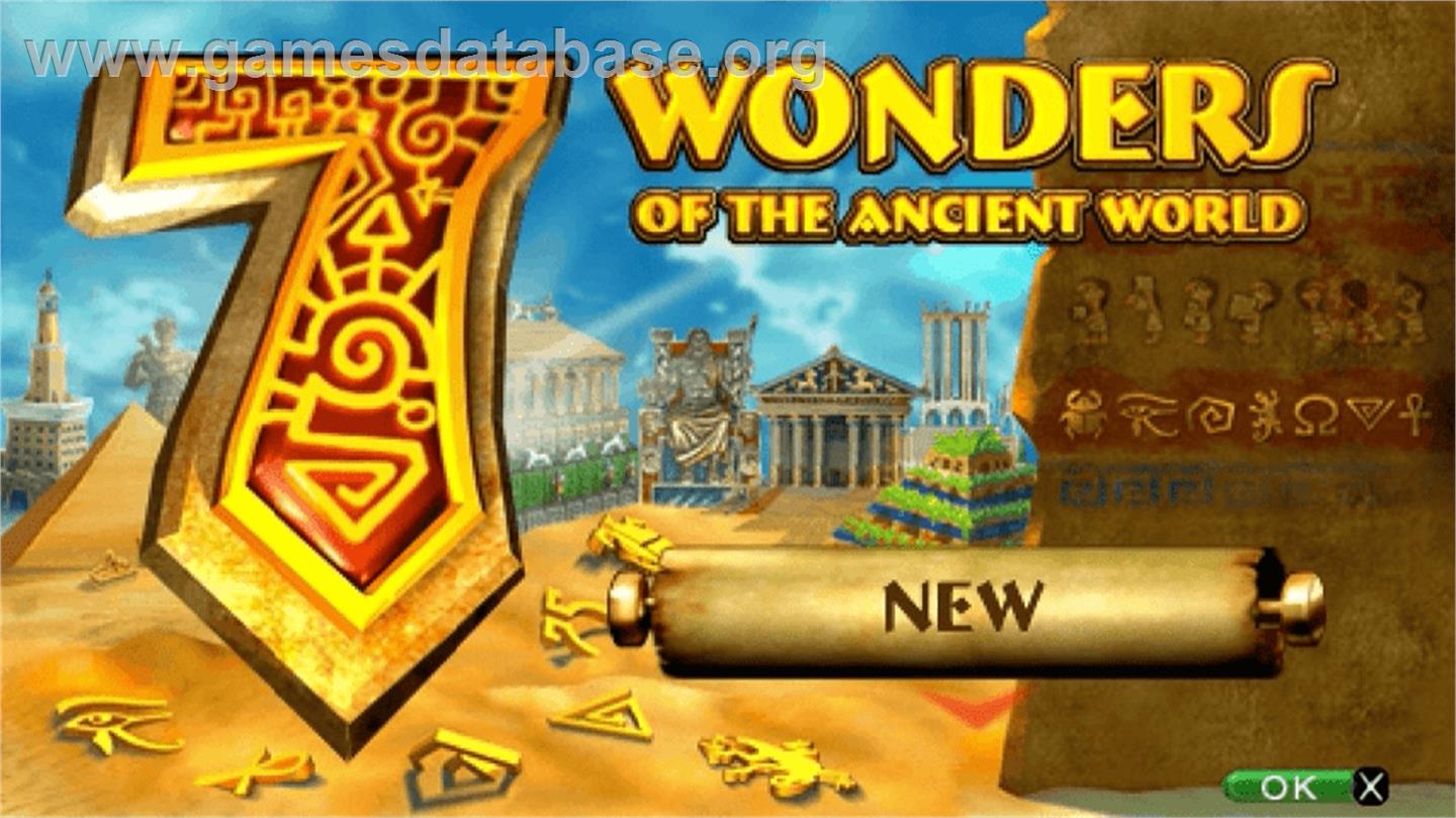 7 Wonders of the Ancient World - Sony PSP - Artwork - Title Screen