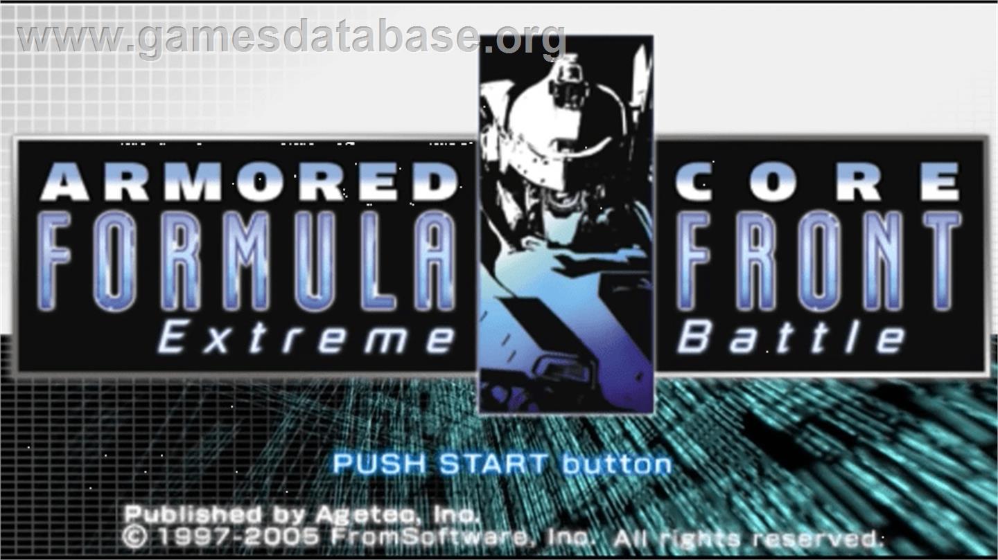 Armored Core: Formula Front - Extreme Battle - Sony PSP - Artwork - Title Screen