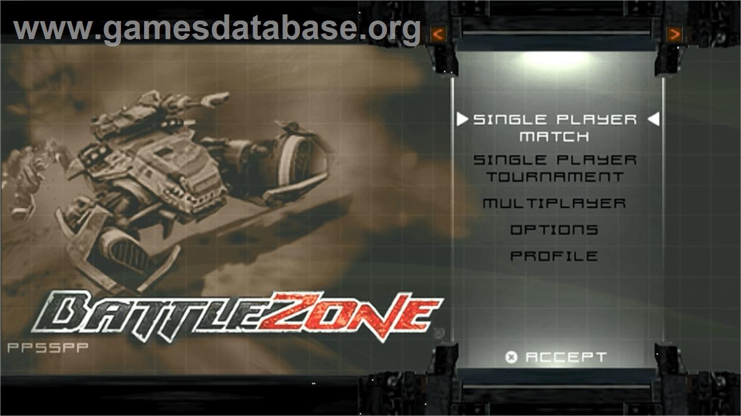 Battle Zone - Sony PSP - Artwork - Title Screen