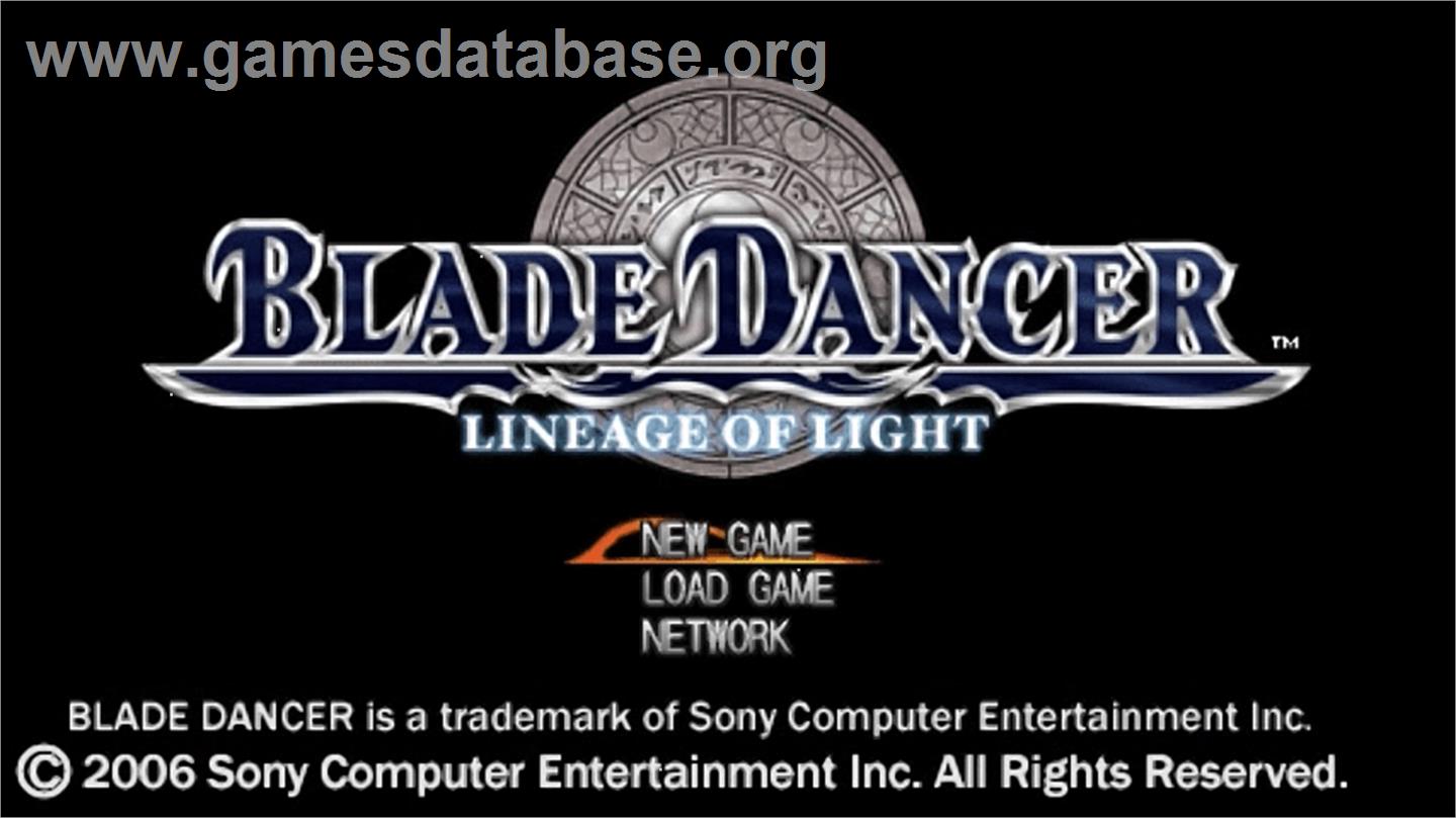 Blade Dancer: Lineage of Light - Sony PSP - Artwork - Title Screen