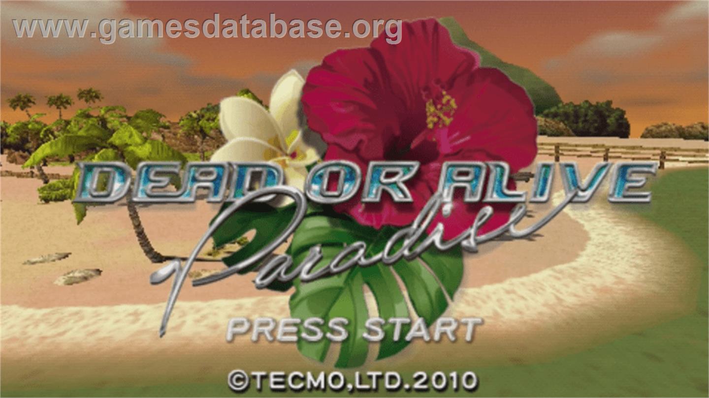 Dead Or Alive Paradise - Sony PSP - Artwork - Title Screen