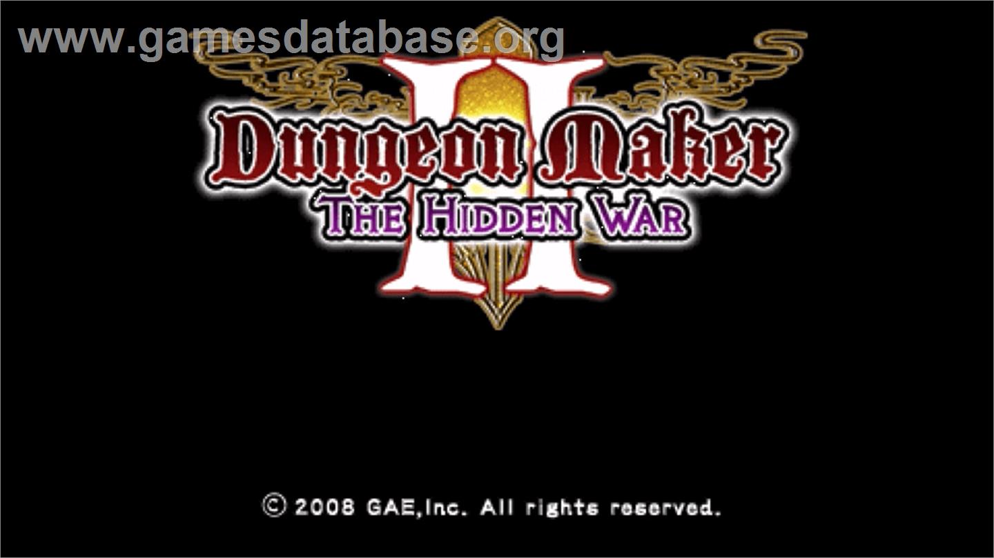 Dungeon Maker 2 - The Hidden War - Sony PSP - Artwork - Title Screen