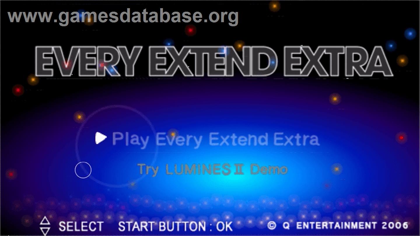 Every Extend Extra - Sony PSP - Artwork - Title Screen