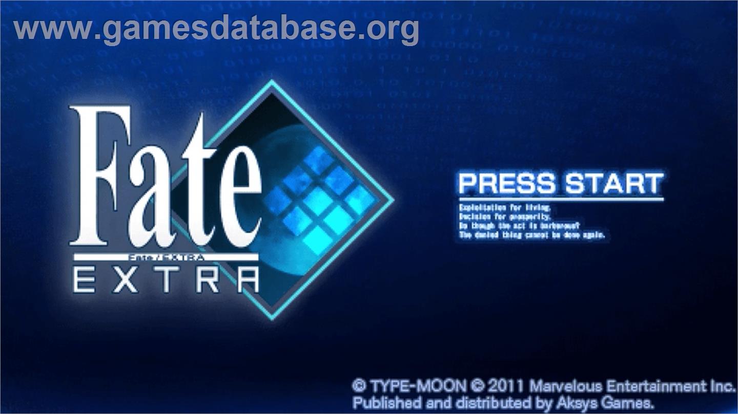 Fate/extra - Sony PSP - Artwork - Title Screen