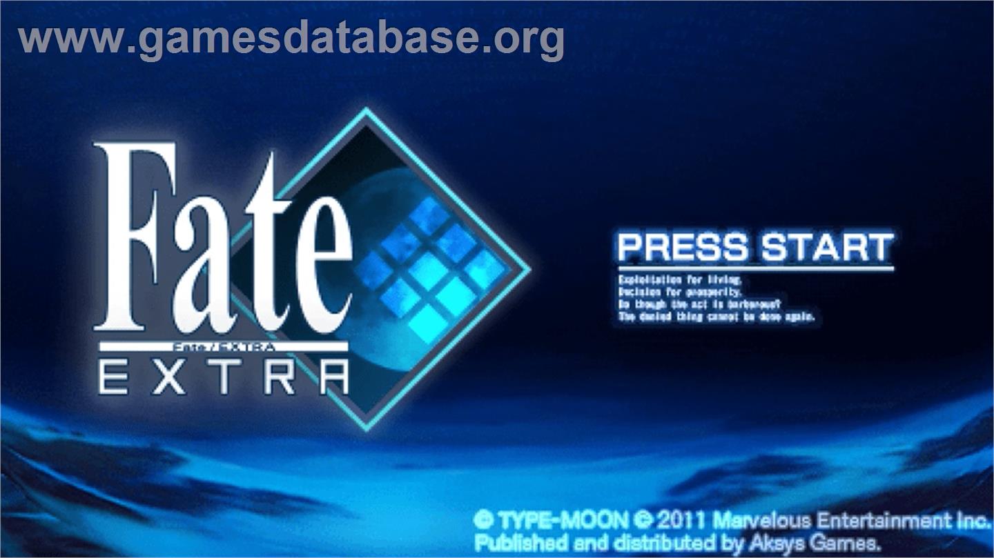 Fate/extra Ccc - Sony PSP - Artwork - Title Screen