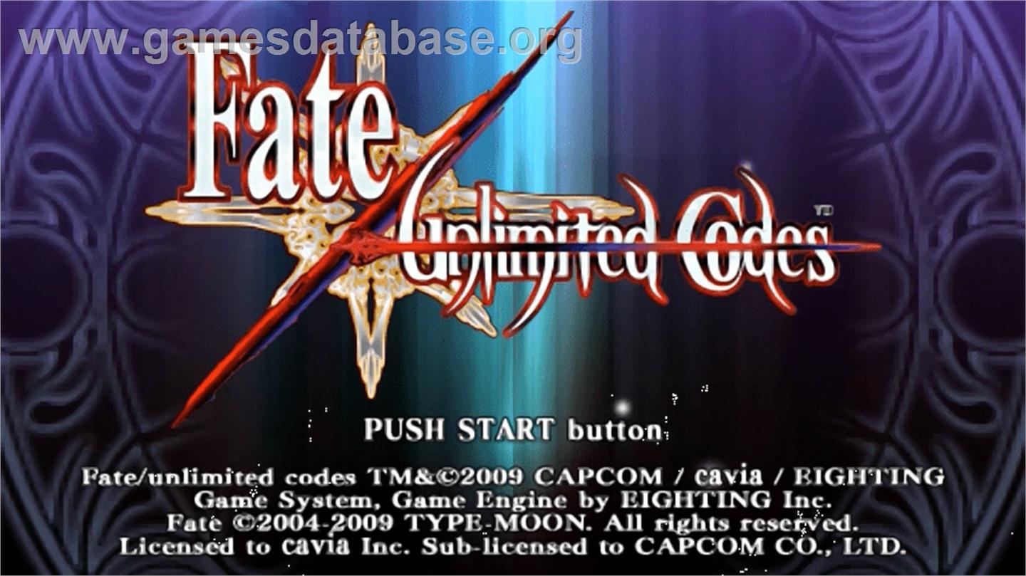 Fate/unlimited Codes - Sony PSP - Artwork - Title Screen