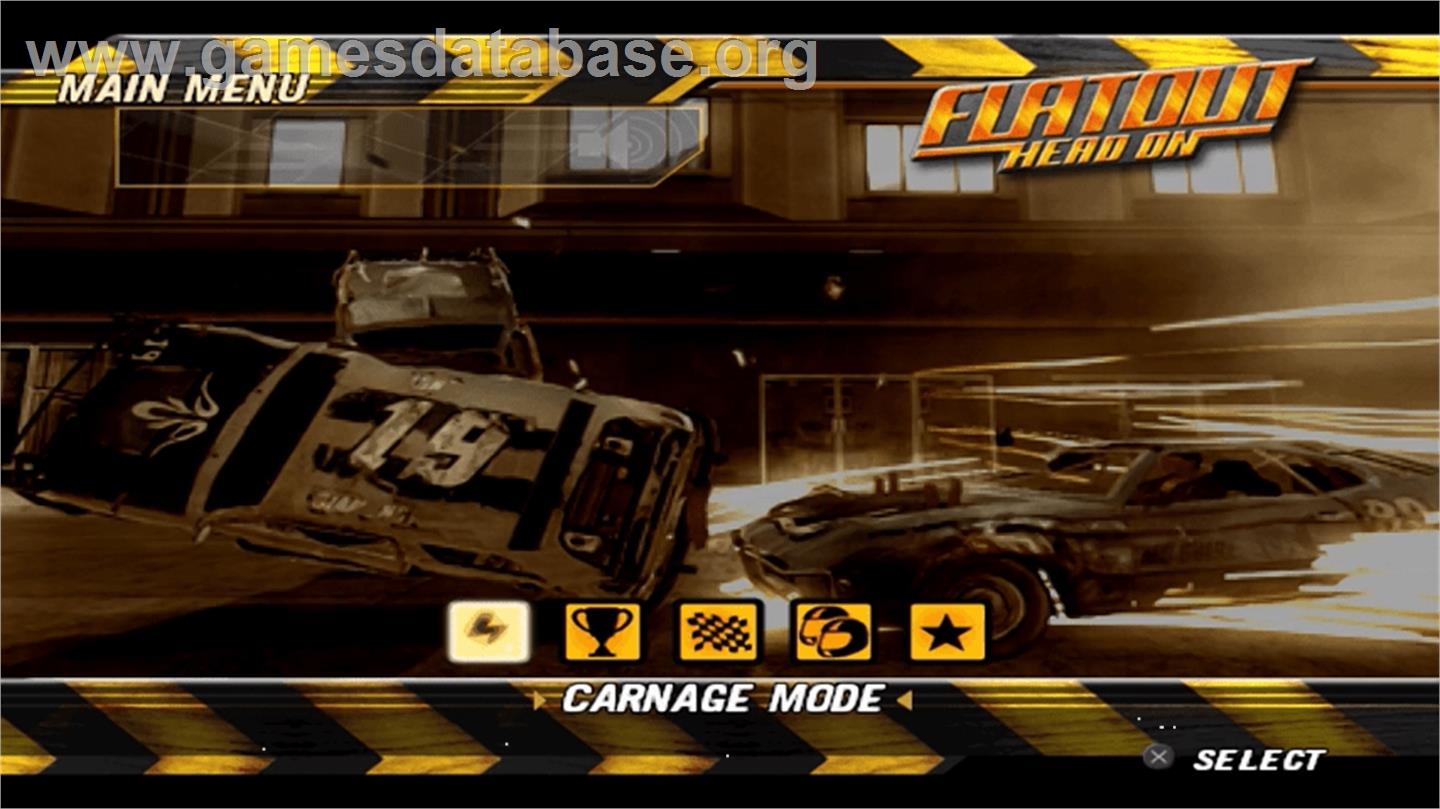 FlatOut: Head On - Sony PSP - Artwork - Title Screen