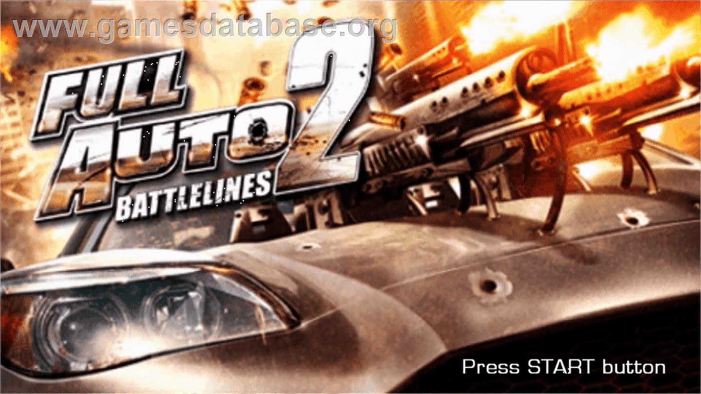 Full Auto 2: Battlelines - Sony PSP - Artwork - Title Screen