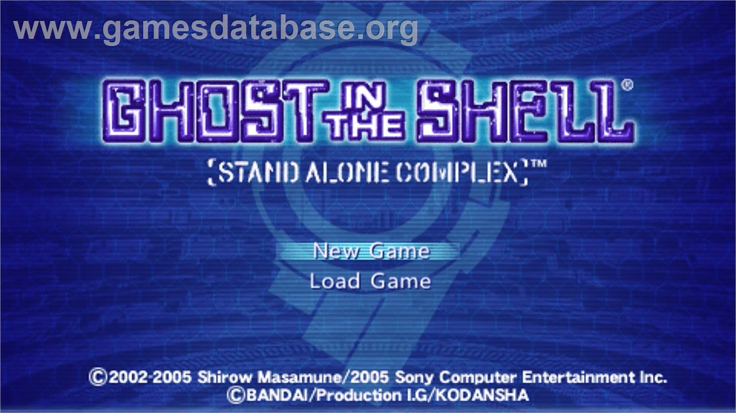 Ghost In The Shell - Stand Alone Complex - Sony PSP - Artwork - Title Screen